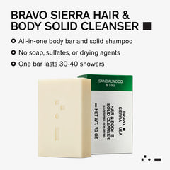 Bravo Sierra solid bar in hand for quick, efficient travel wash.