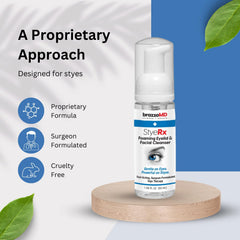 brazmedics brazzoMD stye relief cleanser pump-dispense for easy application