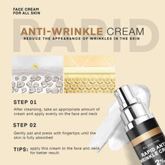 Breavo wrinkle cream on skin with woody amber scent and non-greasy finish.