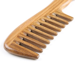 Breezelike green sandalwood comb wood grain detail highlighting natural uniqueness