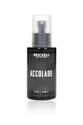 Brickell Accolade bottle top view shows premium fragrance for daily wear and confidence.