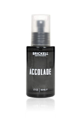 Brickell Accolade bottle top view shows premium fragrance for daily wear and confidence.