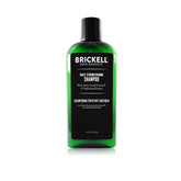 Brickell Daily Strengthening Shampoo bottle pour shows refreshing mint scent and scalp refreshment.