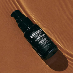 Close-up of under-eye area with Brickell Serum for brighter, firmer look.