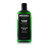 Brickell Men's Acne Face Wash bottle closeup highlighting natural formula and 2% salicylic acid for clear pores