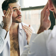 Brickell Men's Anti Aging Serum texture application demonstrates quick absorption.