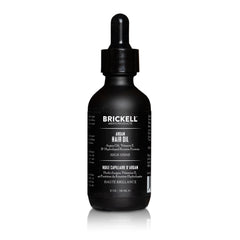 Brickell Men's Argan Oil for Hair bottle closeup—lightweight hydration for healthier shine