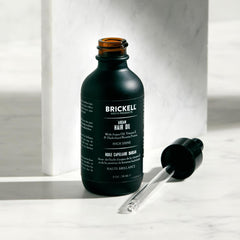 Brickell Argan Oil for Hair ingredients panel shows Argan Oil and Vitamin E