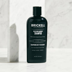 Brickell Men's Relieving Dandruff Shampoo application-hands shows an easy daily grooming routine