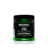 Brickell Men's Renewing Face Scrub jar closeup showing texture for refreshed skin.