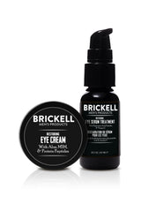 Brickell Men's Restoring Eye Routine unscented features natural ingredients for sensitive skin.