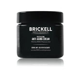 Brickell Men's Revitalizing Anti-Aging Cream jar shows unscented night formula for men