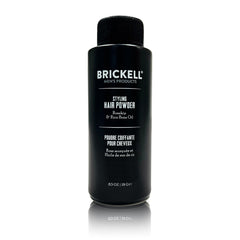 Brickell Men's Styling Hair Powder front packaging shows fragrance-free volume boost.