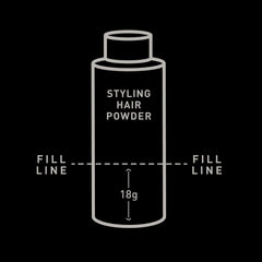 Brickell Men's Styling Hair Powder on textured locks after application.