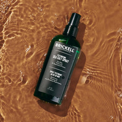 Brickell Men's Texturizing Sea Salt Spray beach hair look with relaxed waves.