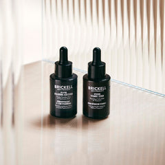 Close-up of Brickell serum texture showing lightweight, fast-absorbing consistency