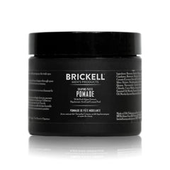 Brickell Shaping Paste Pomade 2oz packaging shows natural ingredients and compact design.