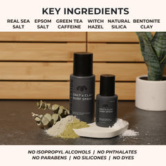 BRIGHTSIDE Salt & Clay Surf Spray application shows easy hair texture boost.