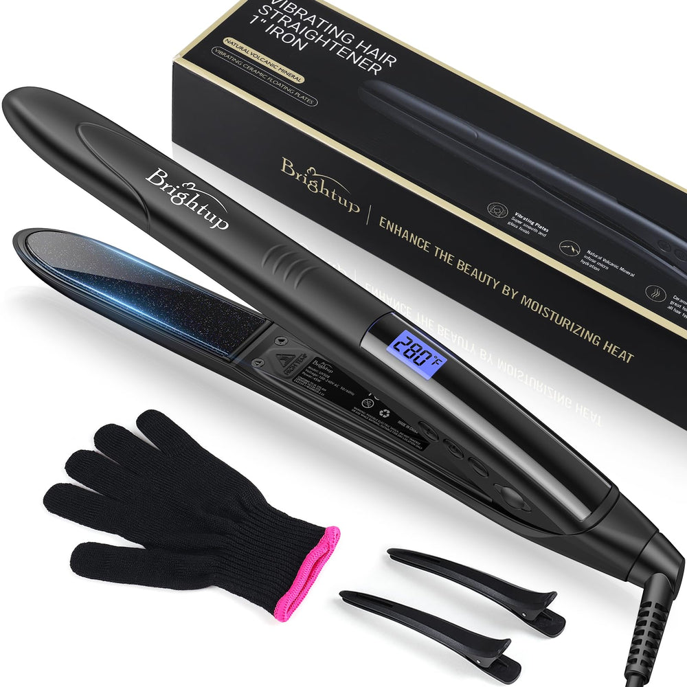 Brightup 2in1 plates closeup shows tourmaline ceramic for smooth styling.