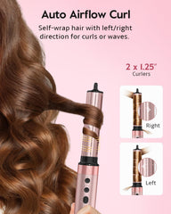 Brightup Air Wrap Hair Styler Fast Drying demonstrates 120,000 RPM motor for quick results.