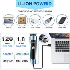 Brightup beard trimmer USB fast charging powers you up quickly on the go.