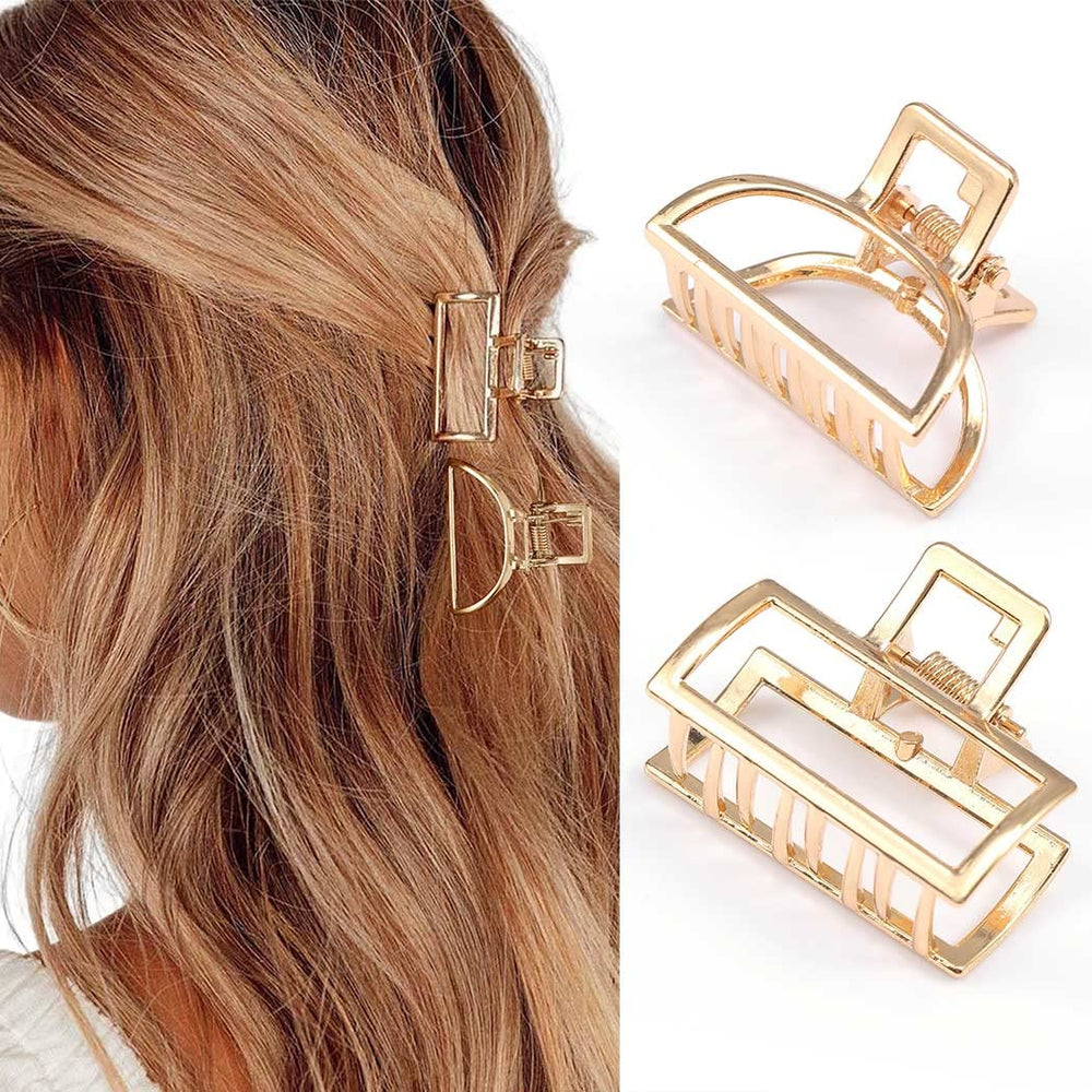 Brinie hair claw gold mini clip closeup showing non-slip grip for secure hold.