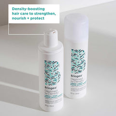 Briogeo Destined for Density scalp-focused scene suggests easy lather and scalp-friendly cleansing.