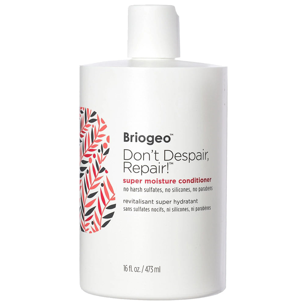 Briogeo Don't Despair, Repair! Super Moisture Conditioner bottle for deeply hydrated, frizz-prone hair.