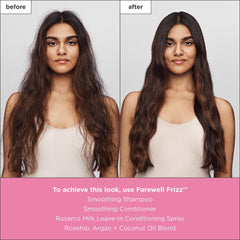 Briogeo Farewell Frizz texture on hair showing natural shine without greasiness