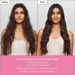 Briogeo Farewell Frizz Shampoo creamy lather close-up hints at gentle cleansing.