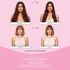 Briogeo Farewell Frizz tube applies smoothing cream to damp hair for frizz control.