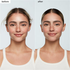 Briogeo Style + Treat Sleek Stick on hair demonstrates tamed flyaways for a polished ponytail.