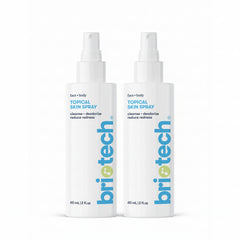 BRIOTECH Topical Skin Spray 2oz bottle shown for easy irritation support for sensitive skin.