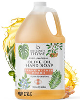 Brittanie's Thyme castile soap bottle pour for gentle cleaning