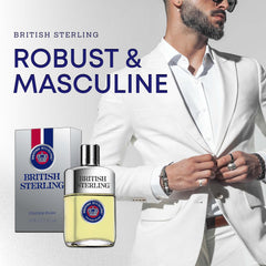 British Sterling notes mint leaf and bergamot—invigorating opening for a fresh feel.