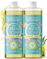 Brittanie's Thyme Lemon Sage bottle front showing uplifting aroma and versatile cleaning potential