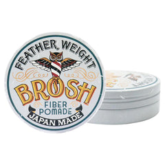 BROSH Feather Weight Pomade front jar shows compact 4 oz packaging for easy daily styling.