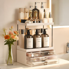 Brothersbox bathroom-organizer-5tier-4drawer keeps cosmetics visible and accessible.