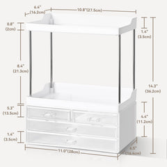 Brothersbox makeup-vanity-organizer-drawers keeps skincare and perfumes organized for quick access.