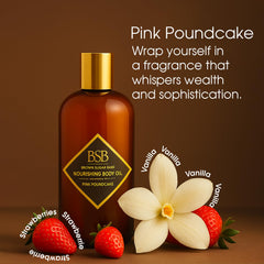 Brown Sugar Babe Pink Poundcake bottle pour shows smooth texture and scent.