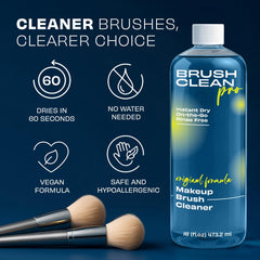 Brush Clean Pro Original quick-drying formula shown on bristles for fast drying.