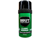 BRUT Classic Round Stick 4-pack, front view, showcasing bold Original scent