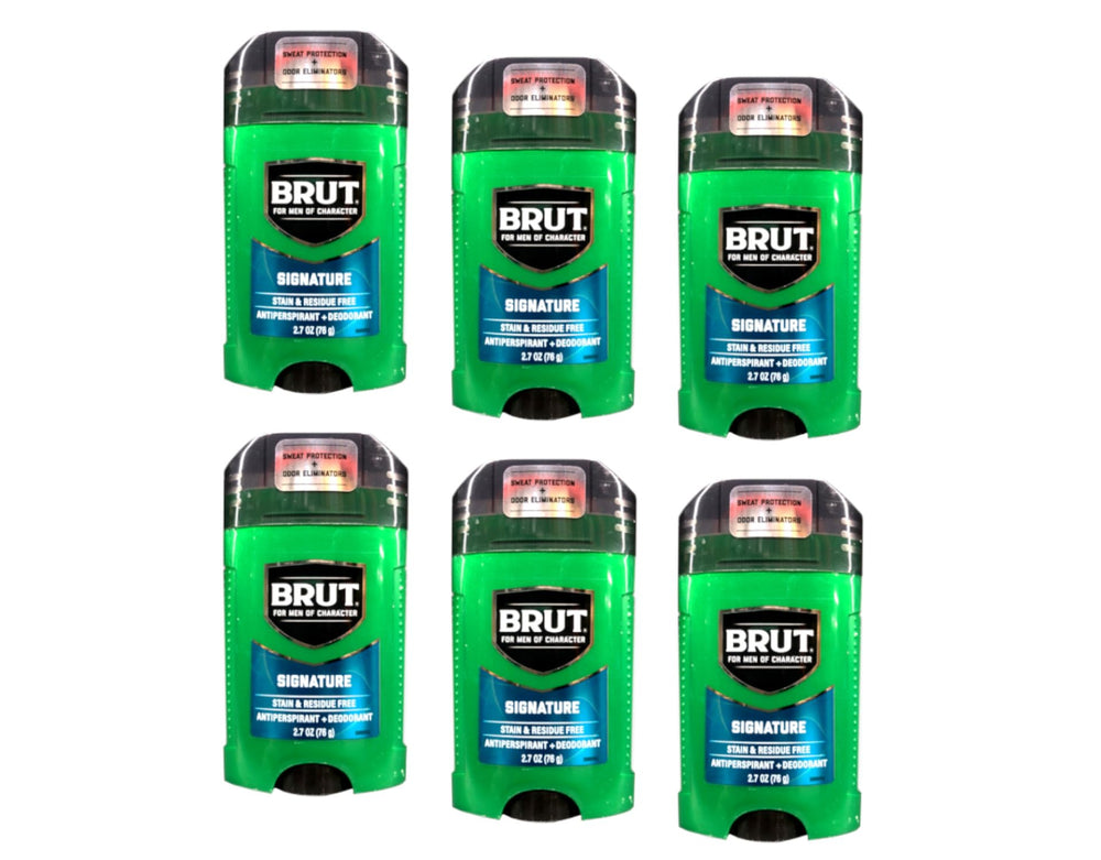 Brut Signature Antiperspirant application shot demonstrates long-lasting protection