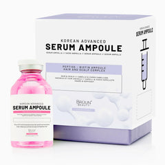 BRÜUN HS serum bottle closeup highlighting premium hair treatment formula