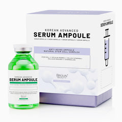BRÜUN SC ampoule bottle close-up for at-home microneedling support.