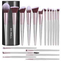 BS-MALL 18-piece brush set with soft bristles for smooth foundation application