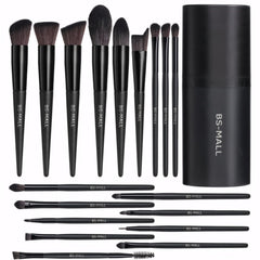 BS-MALL 18-piece makeup brush set case for organized storage and on-the-go touch-ups.