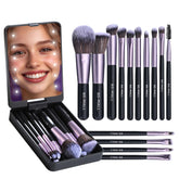 BS-MALL travel makeup brush set in purple with 14 pieces for on-the-go applications.