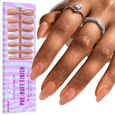 BTArtbox almond nail tips short with matte natural finish for easy DIY nails.