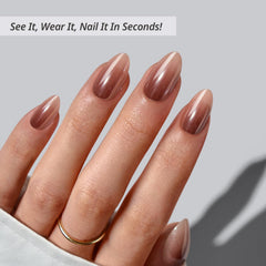 BTArtbox Almond nails Ombre Brown swatch shows versatile trend-ready color.